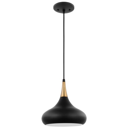 Nuvo Phoenix 1-Light Small Pendant Matte Black with Burnished Brass 60/7511